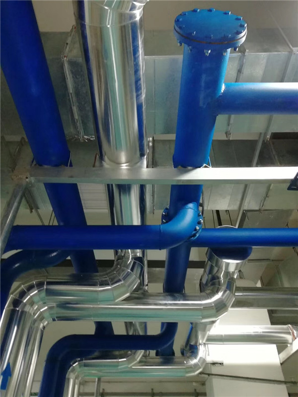空調(diào)水管管道保溫施工現(xiàn)場(chǎng),濤翔天管道保溫施工隊(duì)